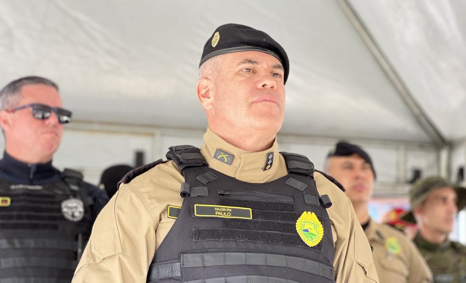 O ato marcou a entrega do comando do tenente-coronel Luiz Alexandre Murbach Soares ao major Paulo Fernando Pires Ribeiro