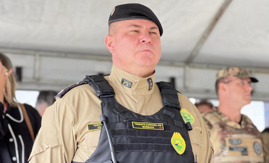 O ato marcou a entrega do comando do tenente-coronel Luiz Alexandre Murbach Soares ao major Paulo Fernando Pires Ribeiro