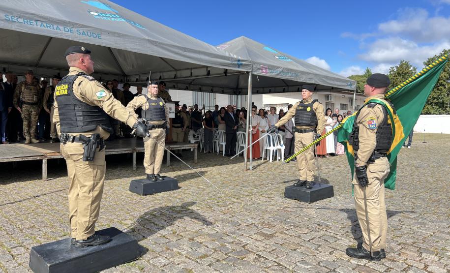 O ato marcou a entrega do comando do tenente-coronel Luiz Alexandre Murbach Soares ao major Paulo Fernando Pires Ribeiro