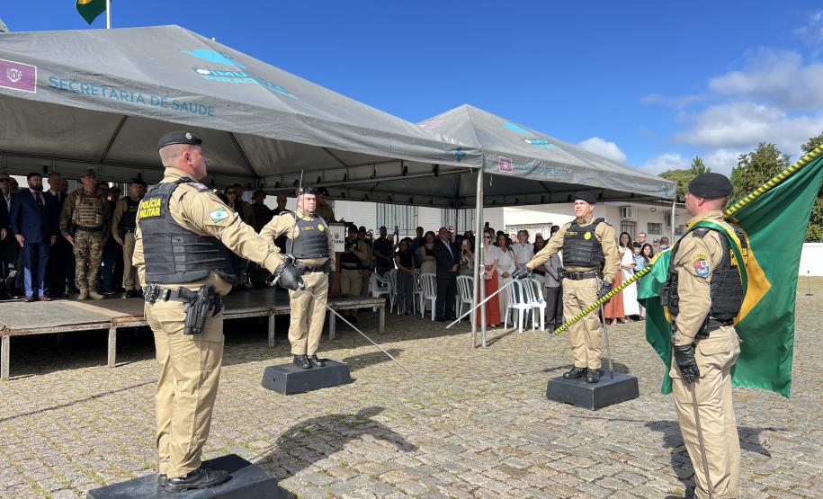 O ato marcou a entrega do comando do tenente-coronel Luiz Alexandre Murbach Soares ao major Paulo Fernando Pires Ribeiro