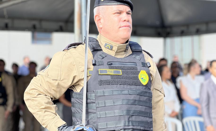 O ato marcou a entrega do comando do tenente-coronel Luiz Alexandre Murbach Soares ao major Paulo Fernando Pires Ribeiro