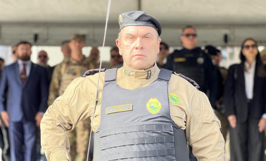 O ato marcou a entrega do comando do tenente-coronel Luiz Alexandre Murbach Soares ao major Paulo Fernando Pires Ribeiro