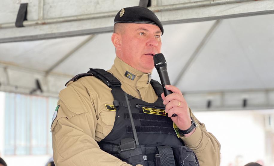 O ato marcou a entrega do comando do tenente-coronel Luiz Alexandre Murbach Soares ao major Paulo Fernando Pires Ribeiro