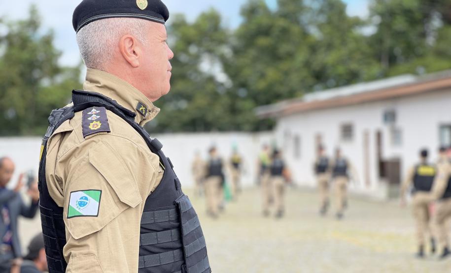 O ato marcou a entrega do comando do tenente-coronel Luiz Alexandre Murbach Soares ao major Paulo Fernando Pires Ribeiro