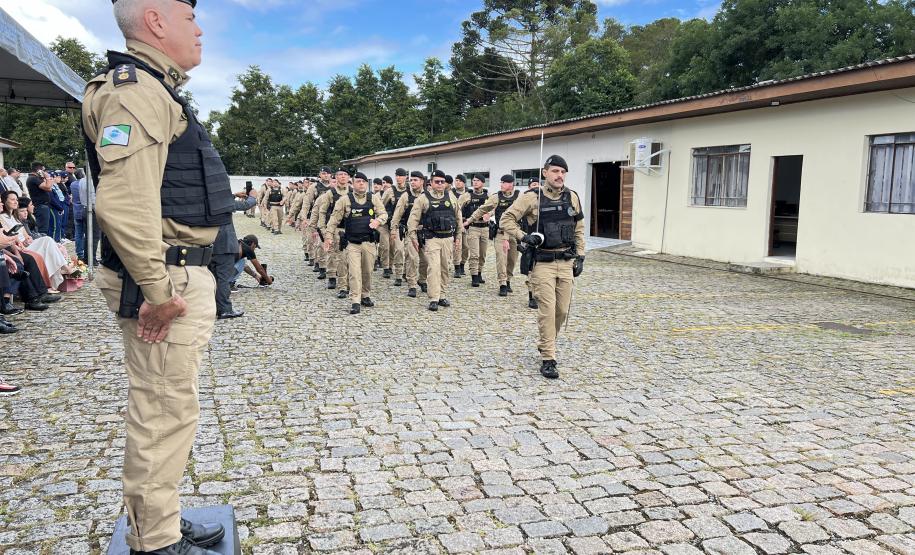 O ato marcou a entrega do comando do tenente-coronel Luiz Alexandre Murbach Soares ao major Paulo Fernando Pires Ribeiro