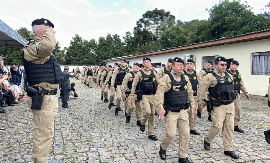 O ato marcou a entrega do comando do tenente-coronel Luiz Alexandre Murbach Soares ao major Paulo Fernando Pires Ribeiro