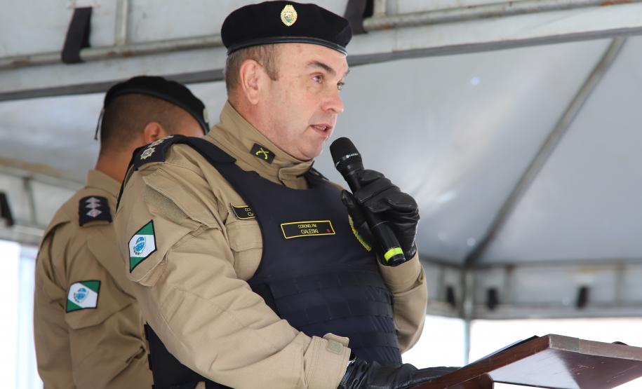 O ato marcou a entrega do comando do tenente-coronel Luiz Alexandre Murbach Soares ao major Paulo Fernando Pires Ribeiro