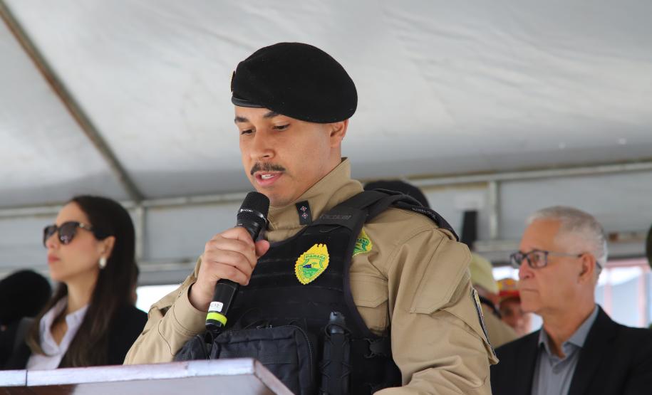 O ato marcou a entrega do comando do tenente-coronel Luiz Alexandre Murbach Soares ao major Paulo Fernando Pires Ribeiro