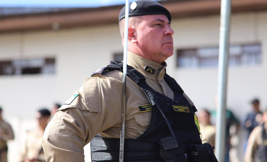 O ato marcou a entrega do comando do tenente-coronel Luiz Alexandre Murbach Soares ao major Paulo Fernando Pires Ribeiro