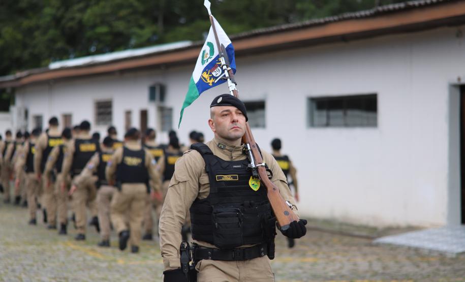 O ato marcou a entrega do comando do tenente-coronel Luiz Alexandre Murbach Soares ao major Paulo Fernando Pires Ribeiro