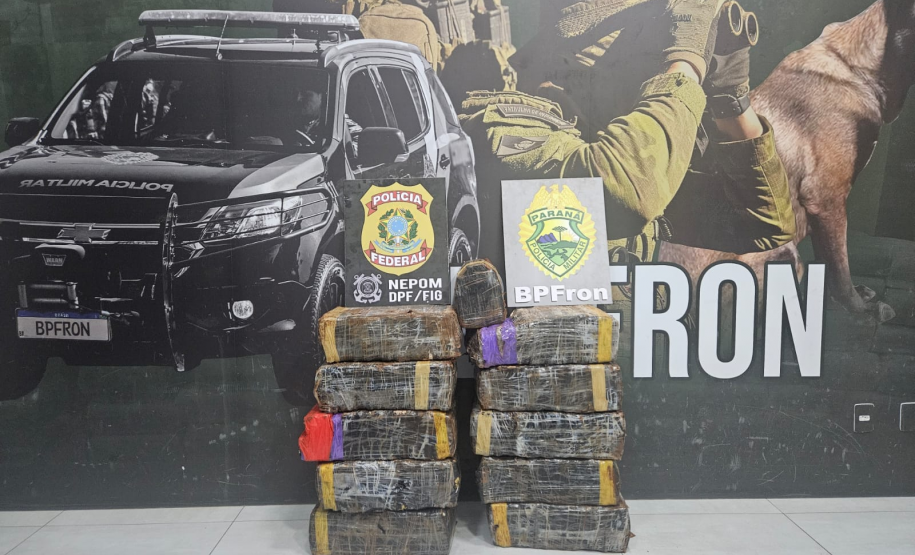 PMPR e PF apreendem mais de 200 kg de maconha e prendem dois homens em Perobal