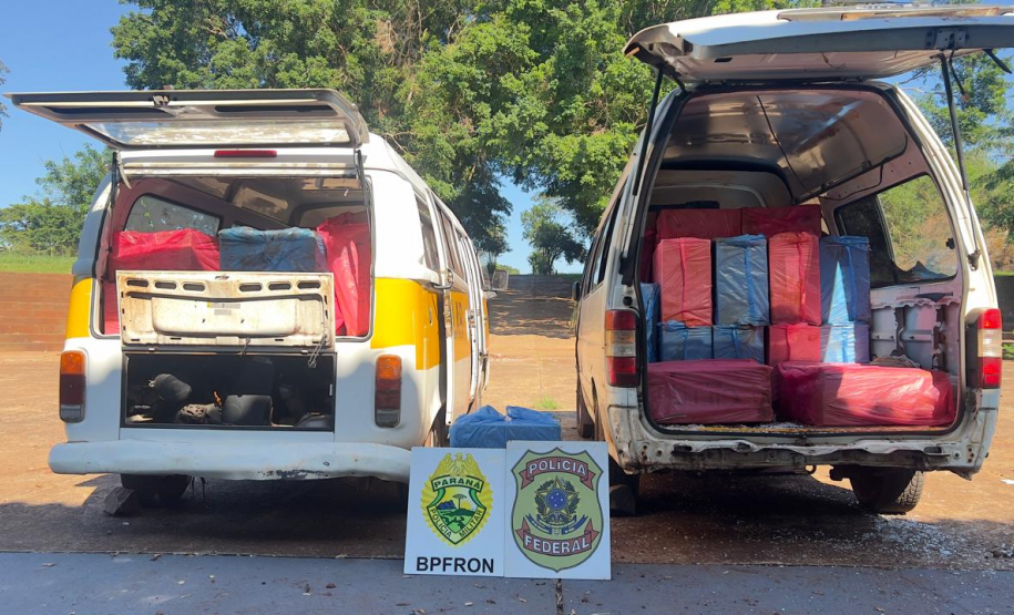 PM e PF apreendem veículos carregados com cigarros contrabandeados em Santa Helena