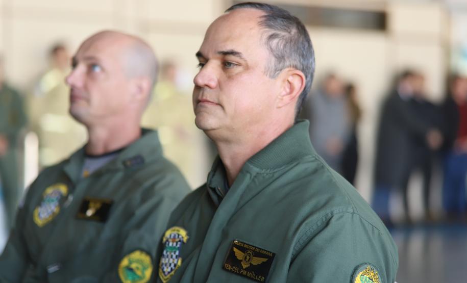 Na ocasião, o tenente-coronel Andrey Müller Iark transmitiu a função ao tenente-coronel Márcio Valim de Souza
