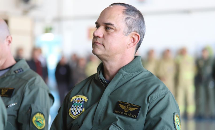 Na ocasião, o tenente-coronel Andrey Müller Iark transmitiu a função ao tenente-coronel Márcio Valim de Souza