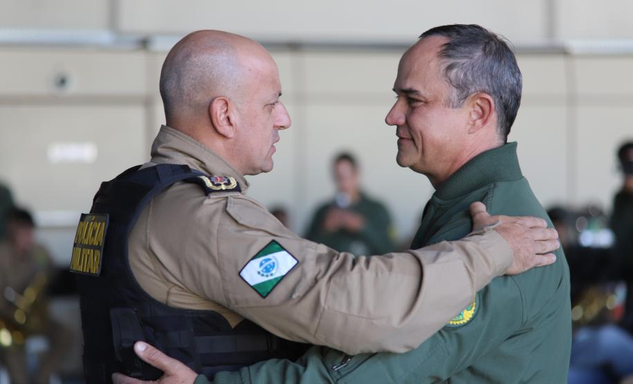 Na ocasião, o tenente-coronel Andrey Müller Iark transmitiu a função ao tenente-coronel Márcio Valim de Souza