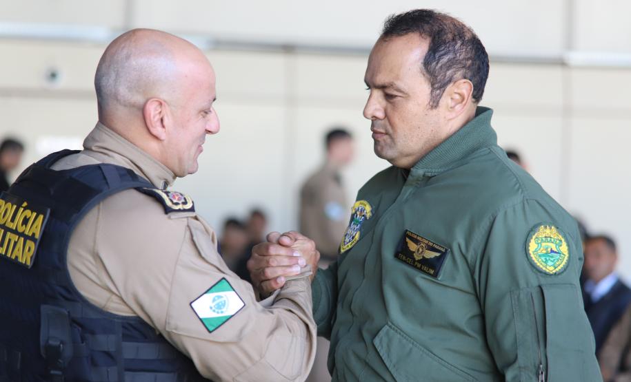Na ocasião, o tenente-coronel Andrey Müller Iark transmitiu a função ao tenente-coronel Márcio Valim de Souza