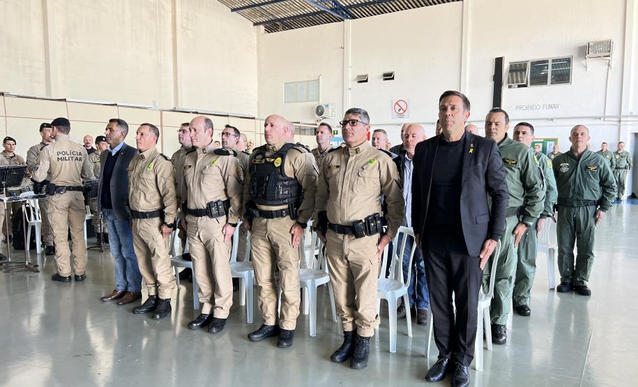 Na ocasião, o tenente-coronel Andrey Müller Iark transmitiu a função ao tenente-coronel Márcio Valim de Souza