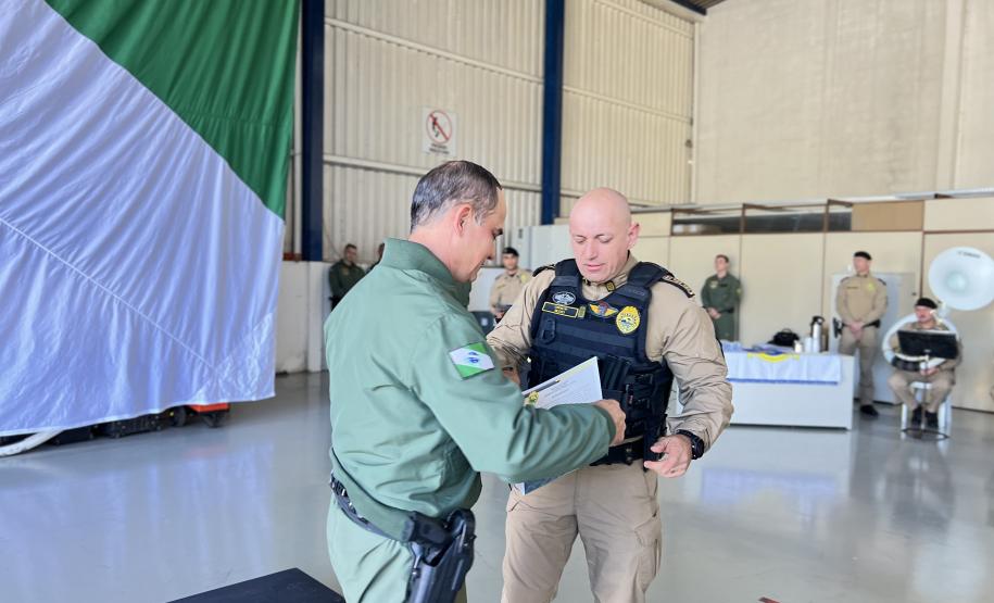 Na ocasião, o tenente-coronel Andrey Müller Iark transmitiu a função ao tenente-coronel Márcio Valim de Souza