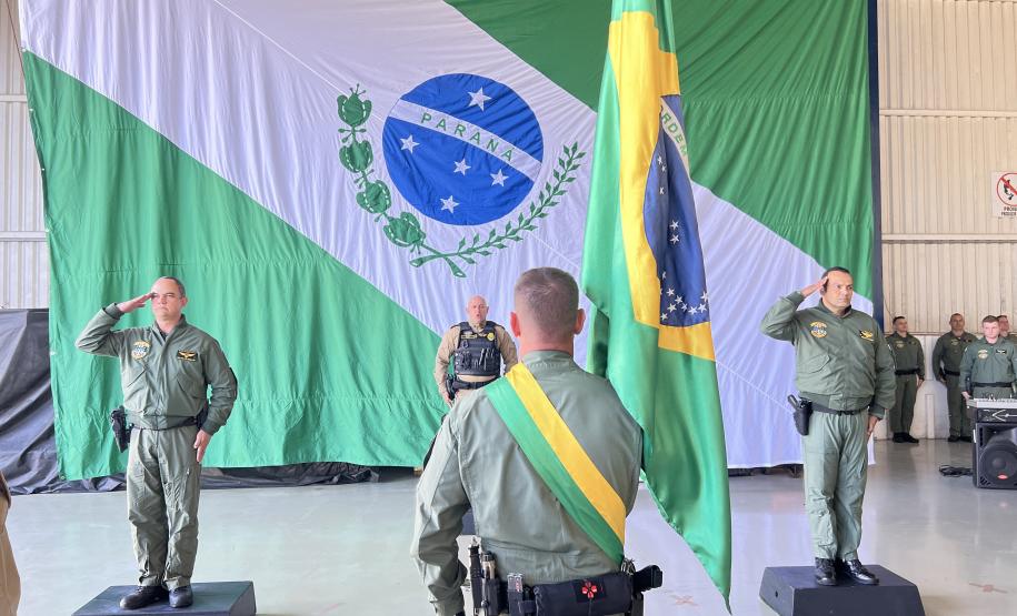 Na ocasião, o tenente-coronel Andrey Müller Iark transmitiu a função ao tenente-coronel Márcio Valim de Souza