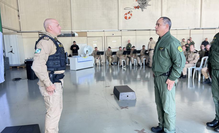 Na ocasião, o tenente-coronel Andrey Müller Iark transmitiu a função ao tenente-coronel Márcio Valim de Souza