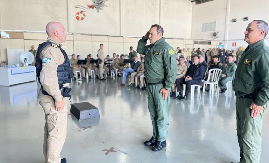 Na ocasião, o tenente-coronel Andrey Müller Iark transmitiu a função ao tenente-coronel Márcio Valim de Souza