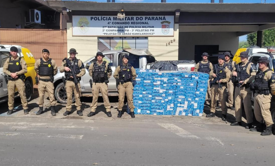 PMPR apreende 2,4 mil maços de cigarros e prende homem após fuga em Mallet