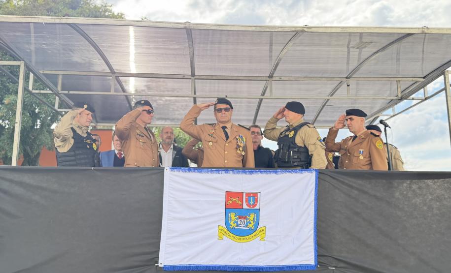 Durante a solenidade, foi ressaltada a trajetória do 20º BPM, criado em 7 de junho de 2006