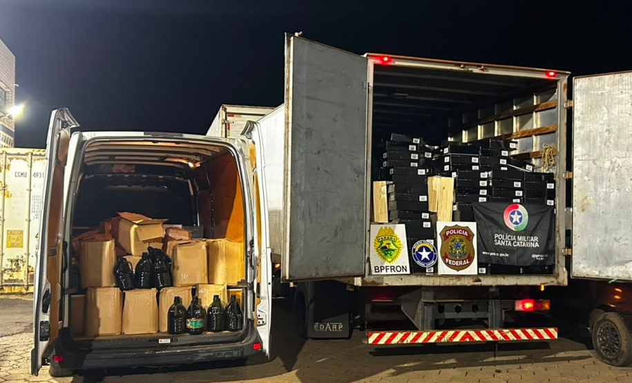 Ação integrada apreende mais de R$ 1,5 milhão em vinhos e mercadorias contrabandeadas em Barracão