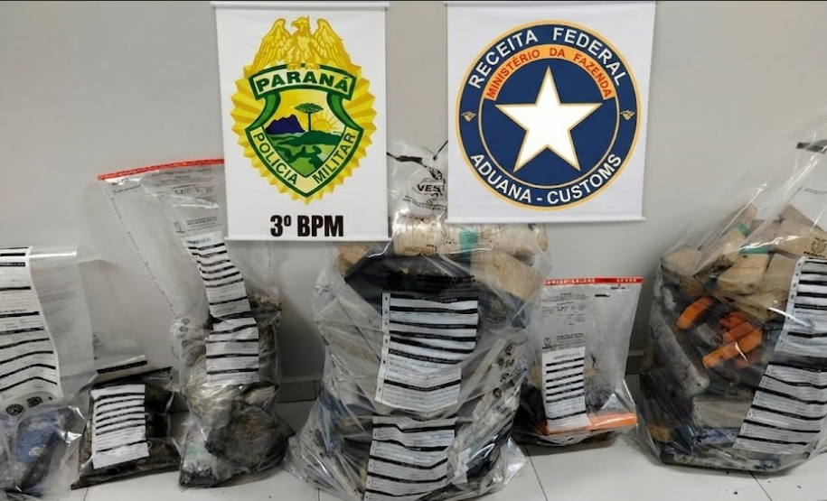 PMPR e Receita Federal apreendem mais de 124 quilos de maconha em Itapejara d’Oeste