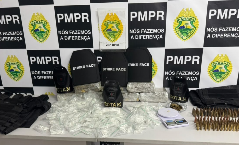 PMPR prende homem com drogas, munições e equipamentos balísticos em Curitiba
