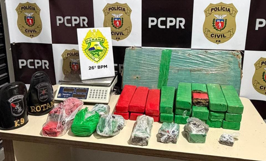 PMPR prende quatro pessoas e apreende mais de 25 quilos de maconha em Telêmaco Borba