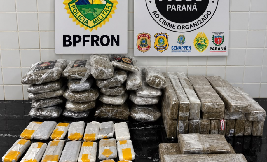 PMPR e FICCO apreendem mais de 22 quilos de drogas e prendem dois homens em Céu Azul