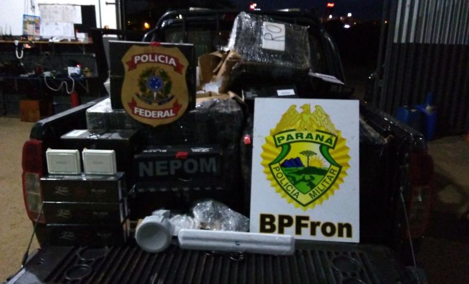 Celulares, volumes de essência de narguilé e antenas repetidoras de sinal são apreendidos pelo BPFron