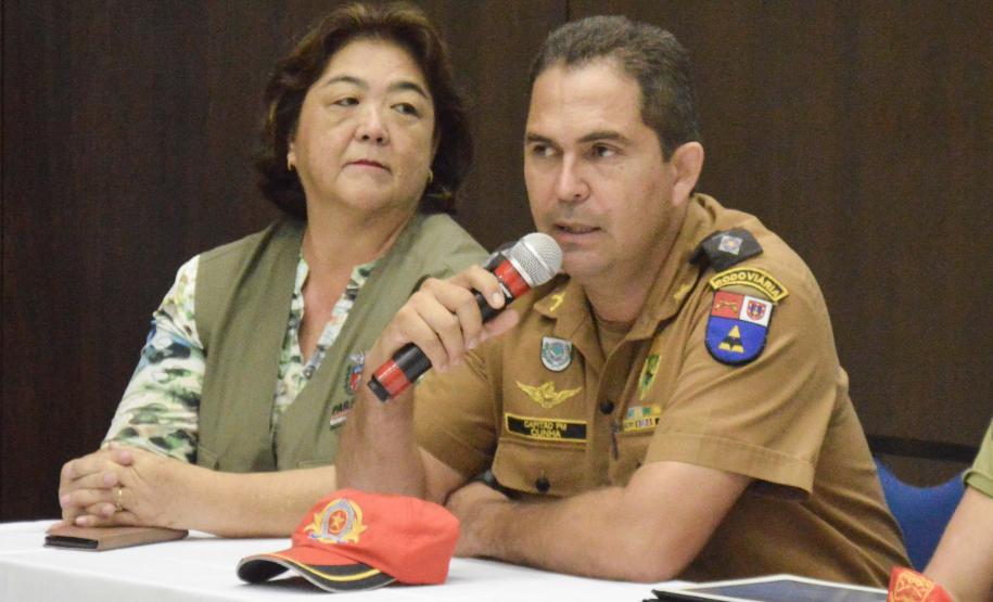 05 02 18 MatinhosDa esquerda para direita Ilda Nagafuti  Chefe da 1ª Regional de Saúde   Capitão Idevaldo de Paula Cunha Junior Polícia Rodoviária Estadual