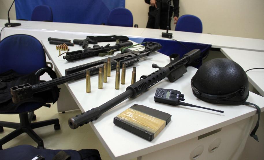 Curitiba, 06 de Fevereiro de 2018. Coletiva de imprensa SESP sobre a tentativa de roubo à carros fortes nos Campos Gerais.