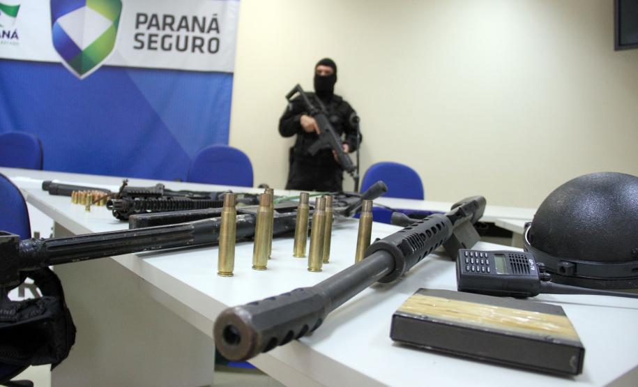 Curitiba, 06 de Fevereiro de 2018. Coletiva de imprensa SESP sobre a tentativa de roubo à carros fortes nos Campos Gerais.