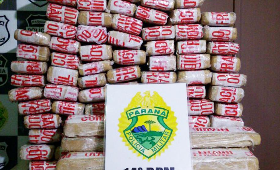 No Oeste do estado, militares estaduais apreendem mais de 65 quilos de maconha