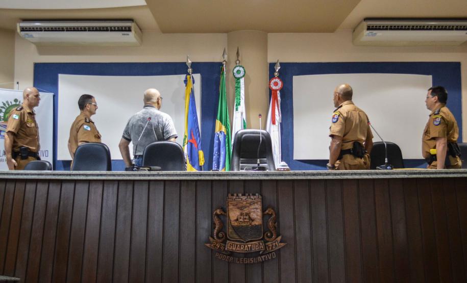 16 02 18 GuaratubaReunião finalizando os trabalhos da Operação Verão com a tropa na Câmara de Vereadores