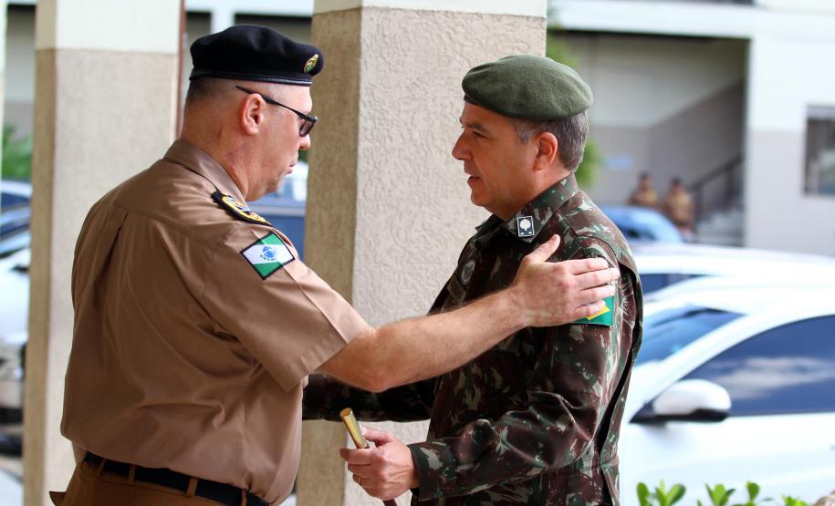 Curitiba, 225 de Fevereiro de 2018. Visita do Comandante da Artilharia Divisionária da 5ª Divisão de Exército, General de Brigada Rodrigo Pereira Vergara  ao Quartel do Comando-Geral da Polícia Militar do Paraná.