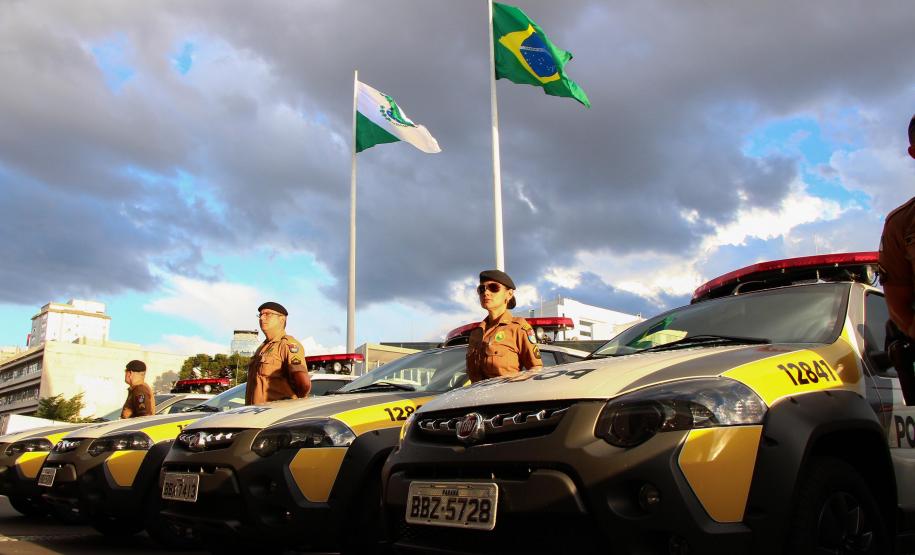 Curitiba, 05 de Abril de 2018. Governador entrega novas viaturas em frente ao Palacio Iguaçu.