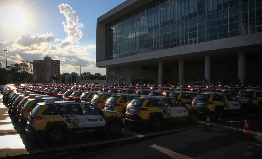 Curitiba, 05 de Abril de 2018. Governador entrega novas viaturas em frente ao Palacio Iguaçu.