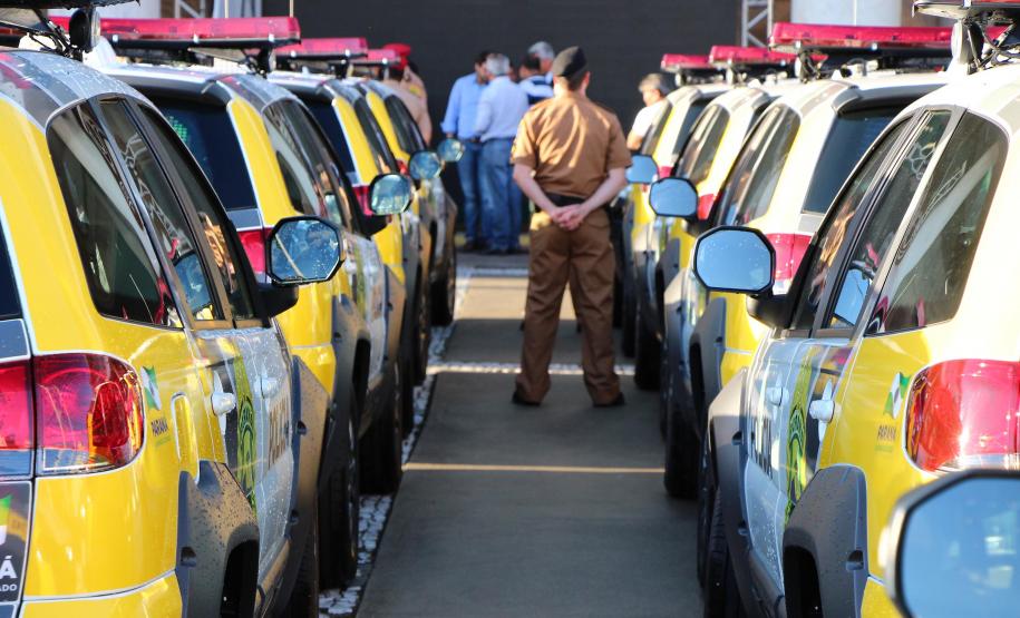 Curitiba, 05 de Abril de 2018. Governador entrega novas viaturas em frente ao Palacio Iguaçu.