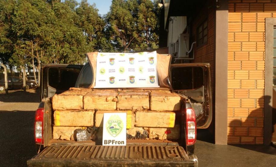 Durante operação BPFron apreende mais de uma tonelada de maconha e recupera caminhonete no Oeste do estado