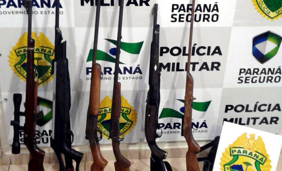 Oito Armas de fogo e munições são apreendidas pela Polícia Militar em Mariópolis, Sudoeste do estado