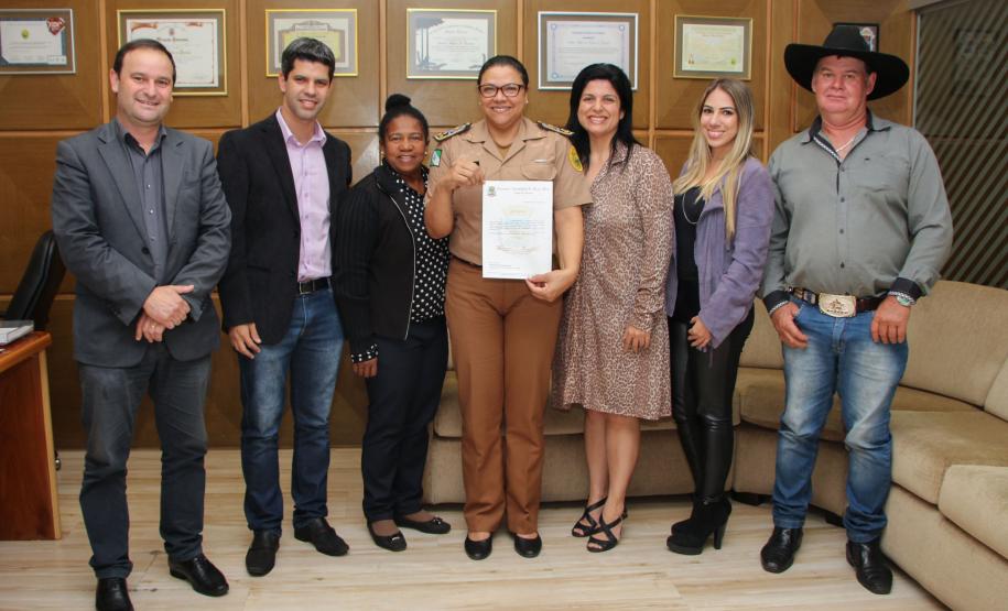 Curitiba, 16 de maio de 2018. Comandante recebe prefeito e vereadores em seu gabinete