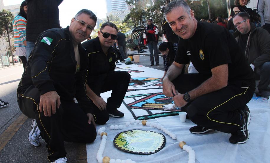 Curitiba, 31 de maio de 2018. Montagem do tapete Corpus Christi