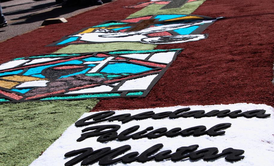 Curitiba, 31 de maio de 2018. Montagem do tapete Corpus Christi