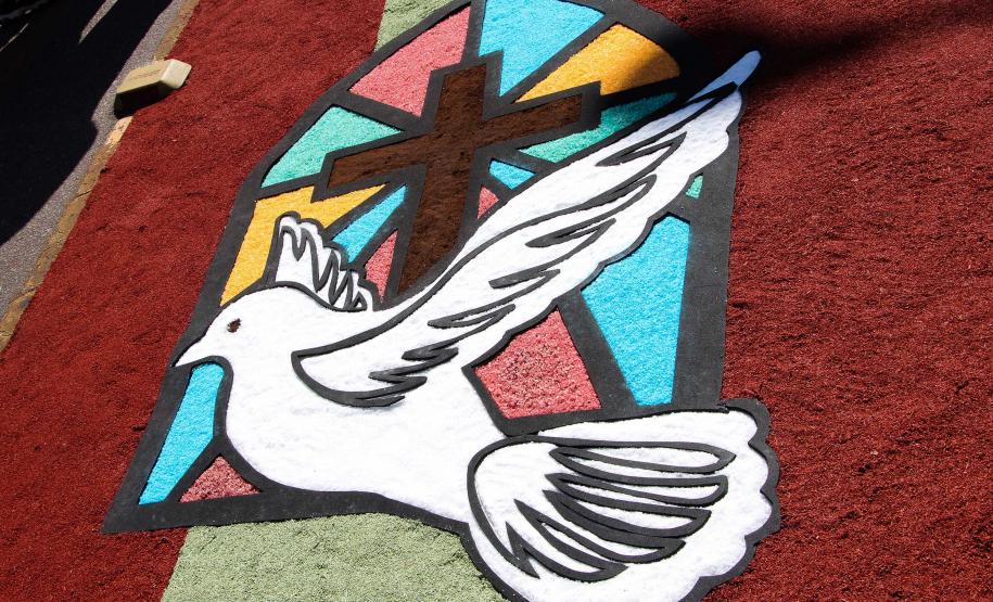 Curitiba, 31 de maio de 2018. Montagem do tapete Corpus Christi