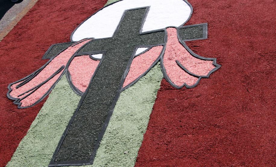 Curitiba, 31 de maio de 2018. Montagem do tapete Corpus Christi