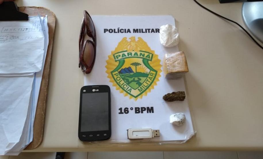 No Centro-Sul do estado, PM apreende veículo e drogas após acompanhamento tático